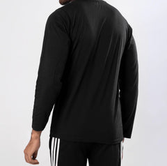 Crew Neck Long Sleeve T-Shirt Black