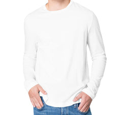 Crew Neck Long Sleeve T-Shirt White