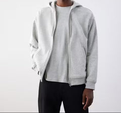 Hooded Zipper Heather Grey
